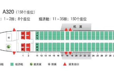 空客320座位图：11A、11L、12A